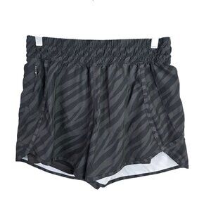 Womens Avia Black Zebra Running Shorts Drawstring Elastic Waist 4" Inseam Size M